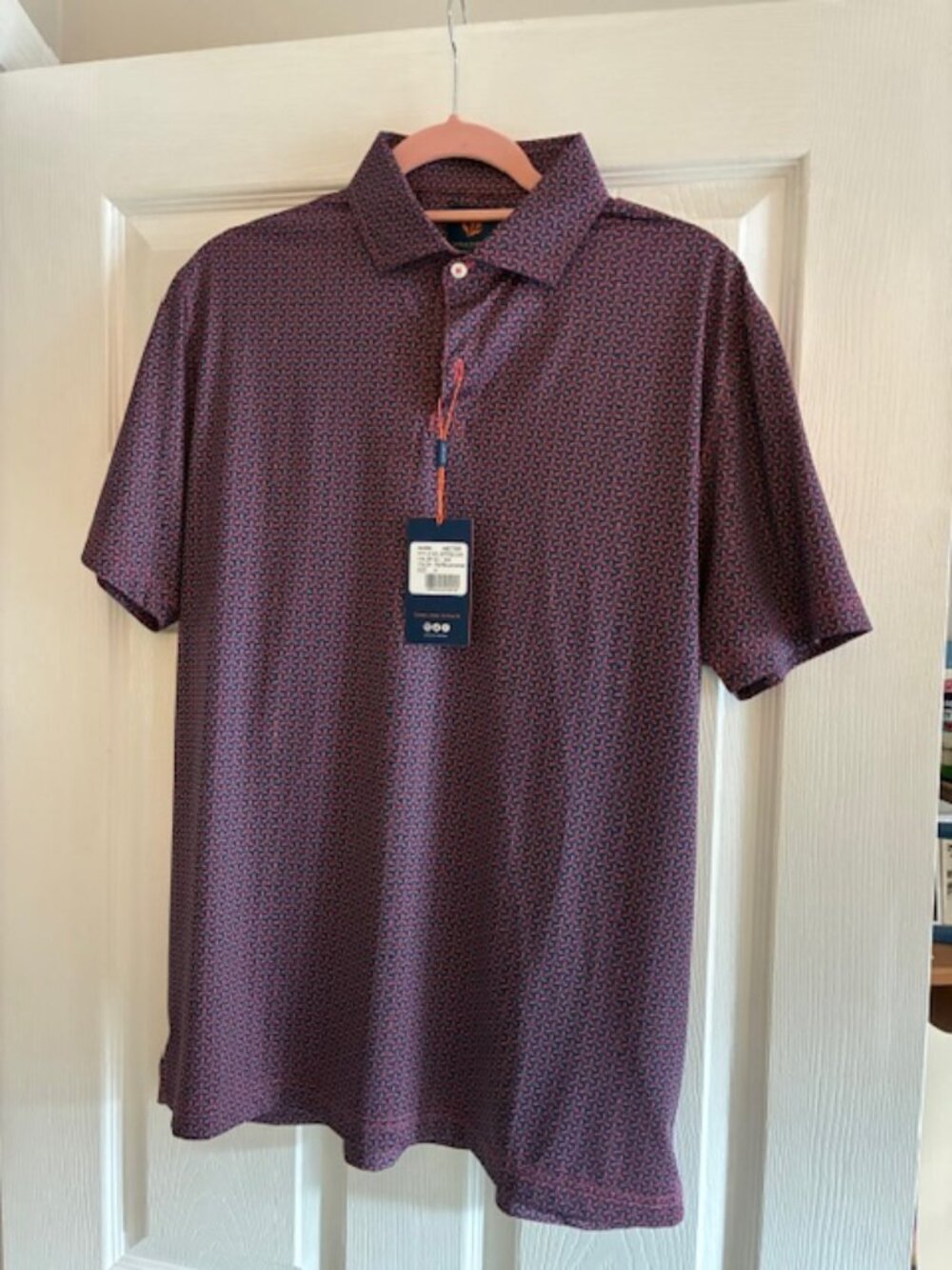 NWT Donal Ross Sport Polo w/ Lizard Pattern - M